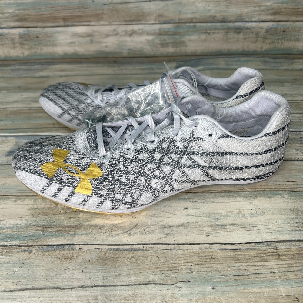 Under Armour Track Shoes Cleats Size‎ 13 Running HOVR Miler Pro 3 Halo Grey
